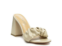 Noie Mid Block Heel Pleated Strap Sandals (Online Only)