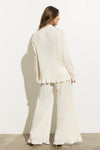 Pleated Blouse Pants Set (Online Only)