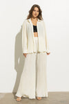 Pleated Blouse Pants Set (Online Only)