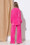 Pleated Blouse Pants Set (Online Only)