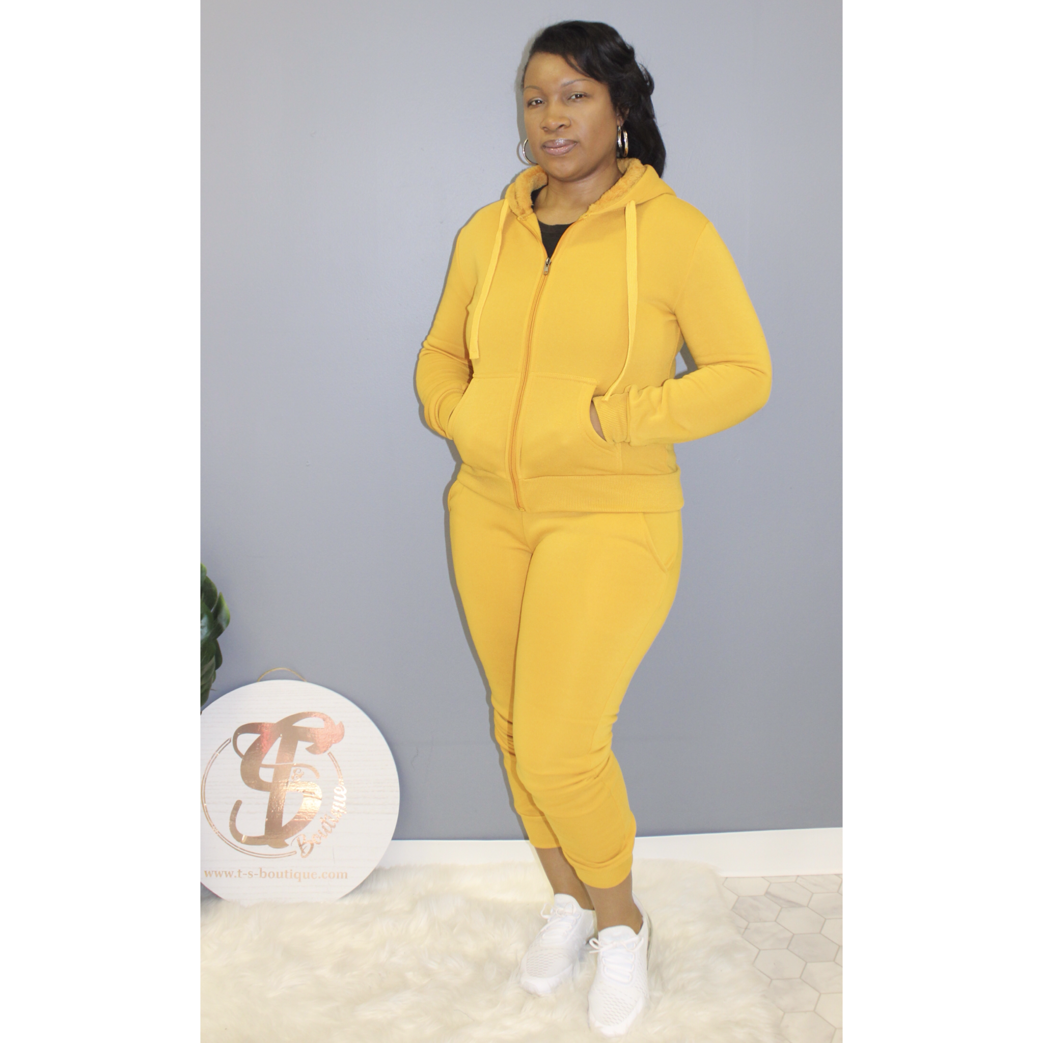 Fur Hooded Set