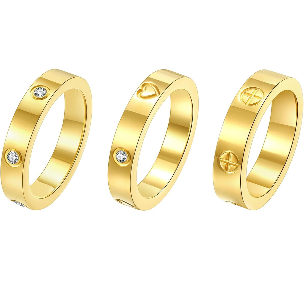 Gold Love Rings (Size 7)
