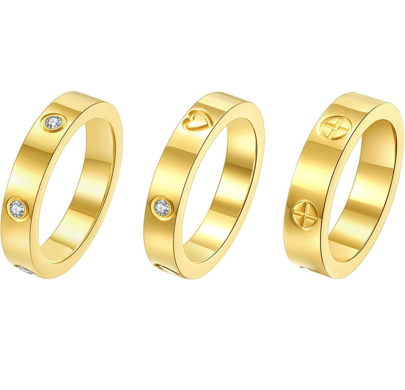 Gold Love Rings (Size 7)