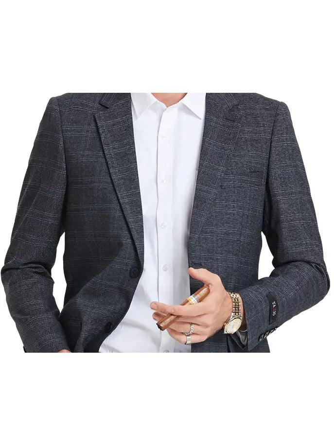 Men's Blazers Plaid Sport Coats Dinner Jacket