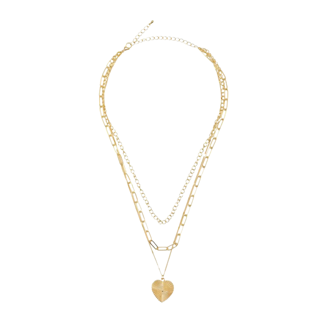 Heart Pendant Layered Necklace