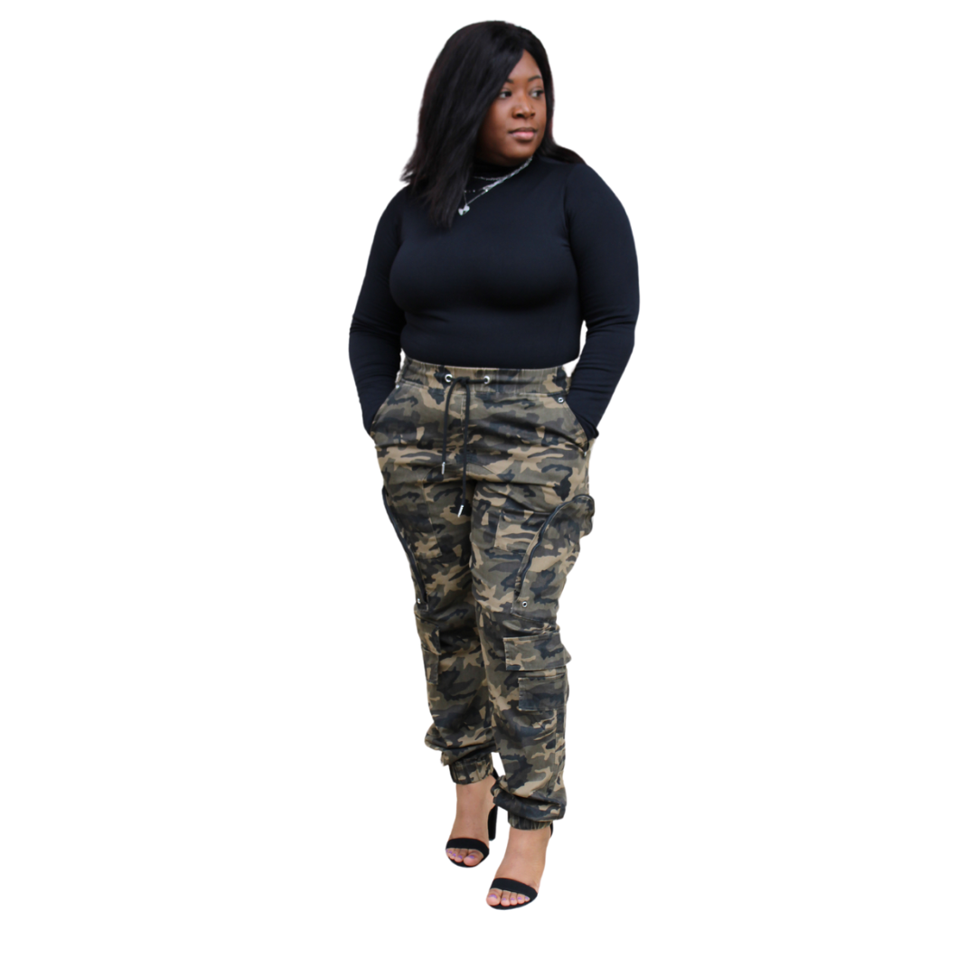 Fleece Lined Mock Neck Top - Black